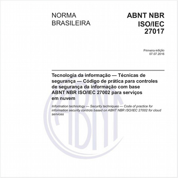 Abnt Nbr Isoiec 27017 Nbrisoiec27017 Tecnologia Da Informação 9491