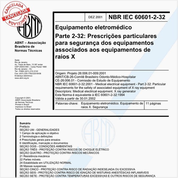 Abnt Nbr Iec 60601 2 32 Nbriec60601 2 32 Equipamento Eletromédico 9031