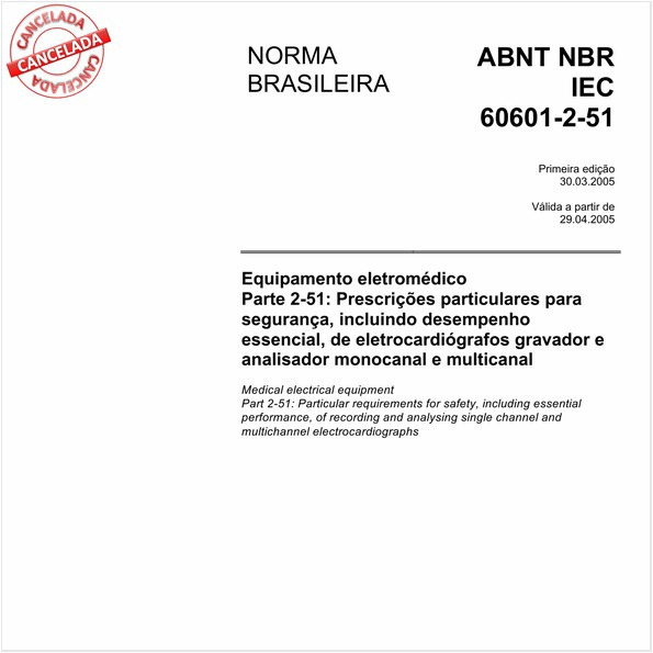 Abnt Nbr Iec 60601 2 51 Nbriec60601 2 51 Equipamento Eletromédico 5549