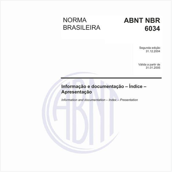 Abnt Nbr 6034 Nbr6034 Informação E Documentação Índice 7570