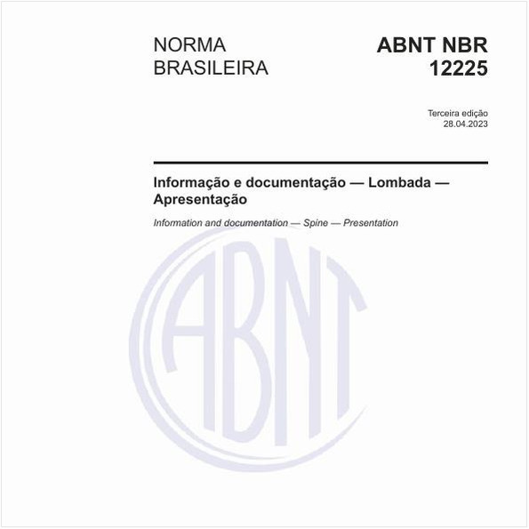 Abnt Nbr 12225 Nbr12225 Informação E Documentação Lombada 5437