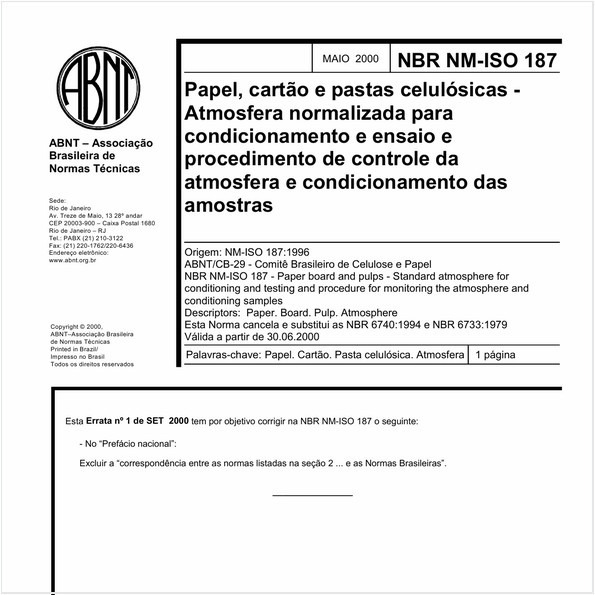 Target Normas Abnt Nbr Nm Iso 187 Nbrnm Iso187 Papel Cartão 5338