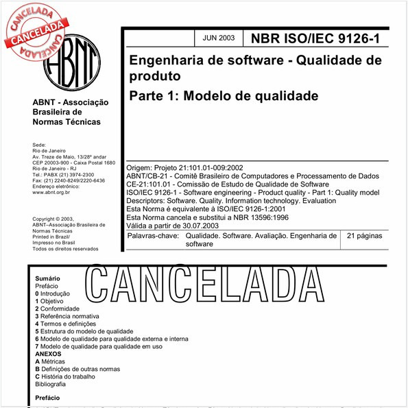 Target Normas Abnt Nbr Isoiec 9126 1 Nbrisoiec9126 1 Engenharia 0061