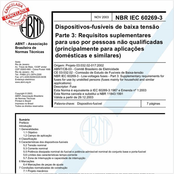 Target Normas Abnt Nbr Iec 60269 3 Nbriec60269 3 1488