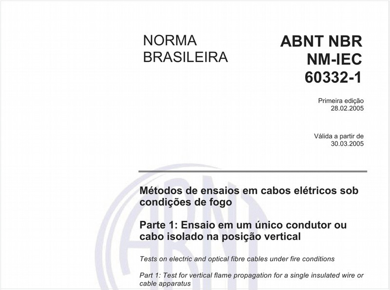 ABNT NBR 9375 NBR9375 Cabos de potência com isolação sólida