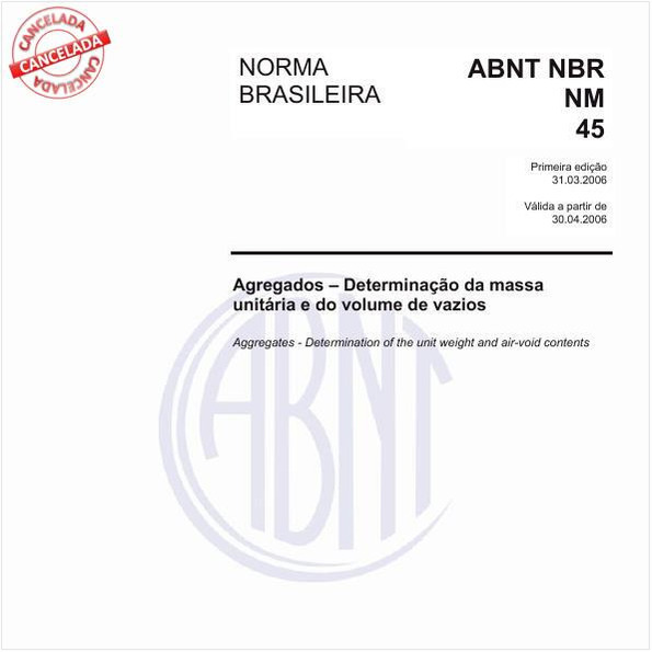 Target Normas Abnt Nbr Nm 45 Nbrnm45 Agregados Determinação 3300