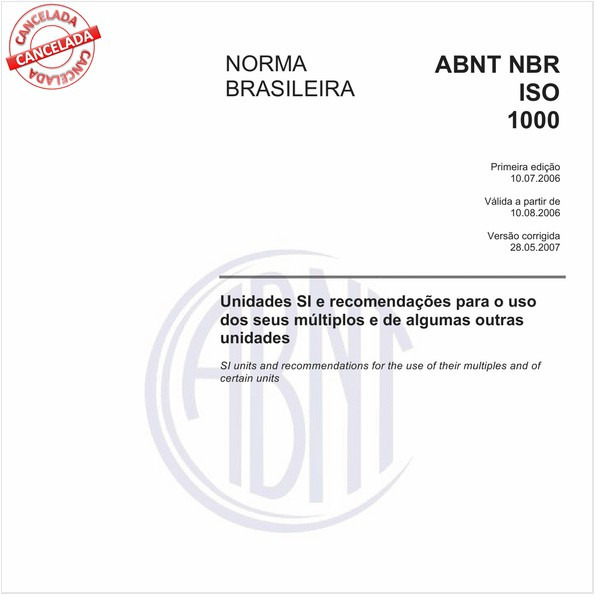 Target Normas Abnt Nbr Iso 1000 Nbriso1000 Unidades Si 3009