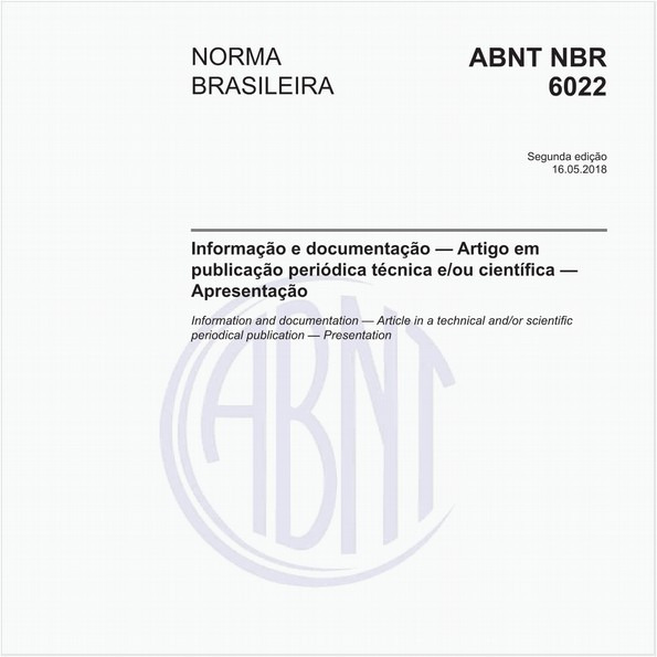 Target Normas Abnt Nbr 6022 Nbr6022 Informação E Documentação 0678