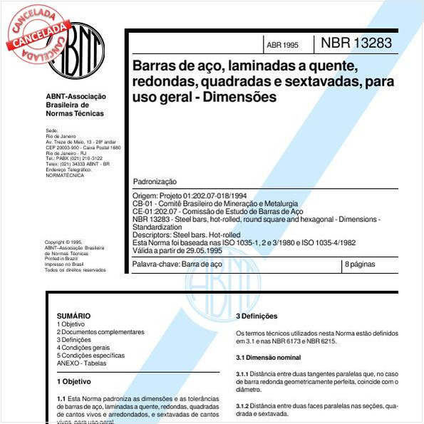 Abnt Nbr 13283 Nbr13283 Barras De Aço Laminadas A Quente Redondas 2981