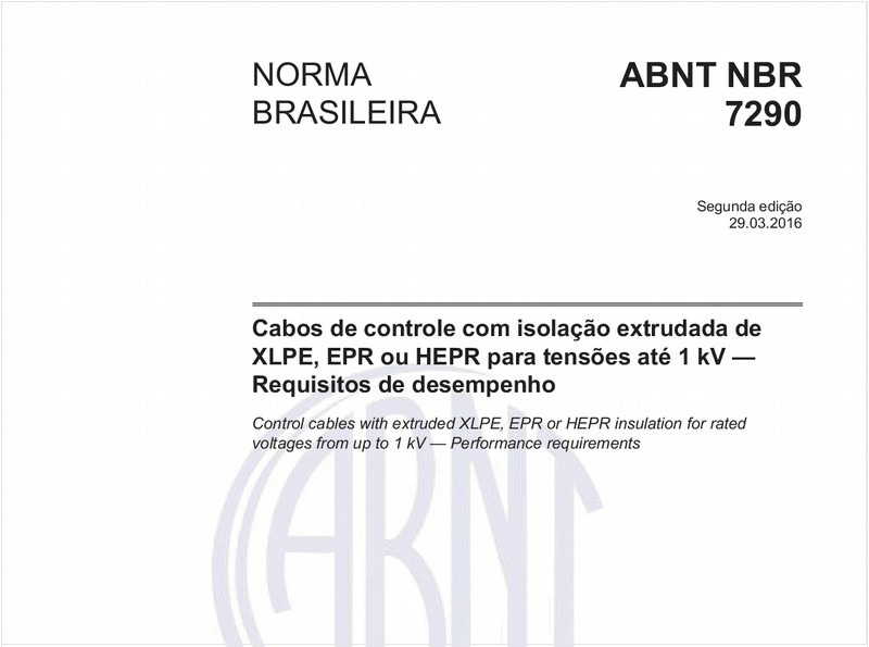 ABNT NBR 8661 NBR8661 Cabos de formato plano com isolação extrudada